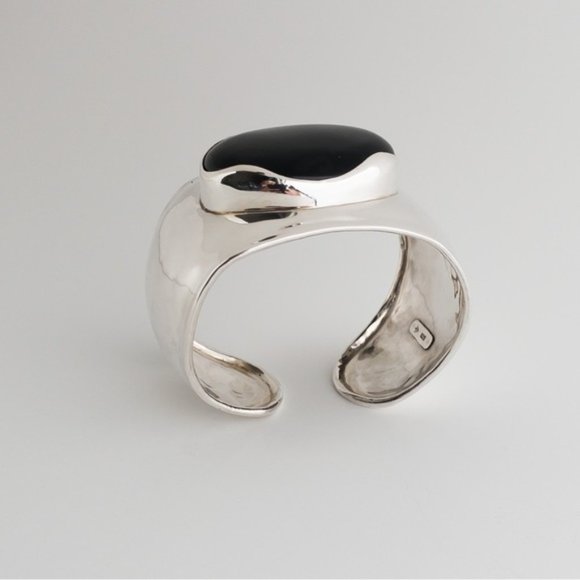 Retired Silpada Chalcedony Cuff Bangle Bracelet B2043 Modernist Design - Picture 3 of 10